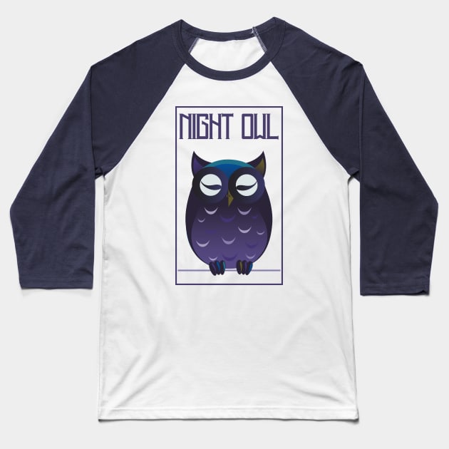 Night Owl Baseball T-Shirt by Pearsville